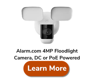 Alarm.com 4MP Floodlight Camera, DC or PoE Powered